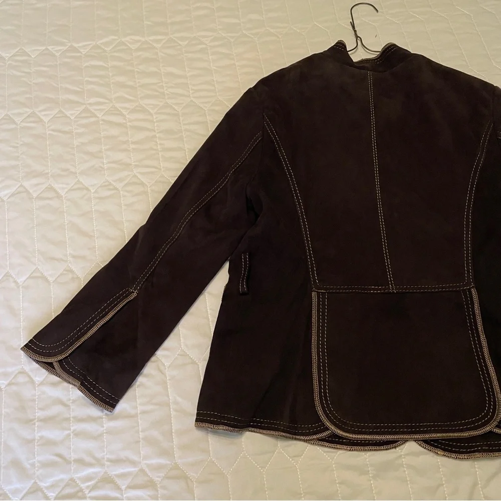 BCBGMAXAZRIA Brown Genuine Leather Jacket Small - Picture 7 of 9